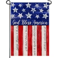 Bandera de jardín God Bless America con el juramento de lealtad y soporte de metal - Estilo Juramento a la Bandera God Bless America(HYQ79-16)