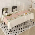 Rectangle tablecloth with pink flowers and Happy Mother's Day text for home decor - 40x60cm Brushed Fabric / Rose Decoration (ZB691-6)