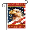 Bandera de jardín con águila calva y bandera de EE. UU. con texto God Bless America - Estilo Águila Calva God Bless America(HYQ79-20)