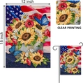 Bandera de jardín de 12x18 pulgadas con girasol y bandera de EE. UU. decorativa - Estilo Bienvenida Girasol Amapola(HYQ79-21)
