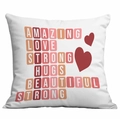 Macro view of Mother's Day cushion cover with colorful letters and heart patterns - Letter Scramble Style (CDR318-8) / 45*45cm Short Plush Single Sided Without Core