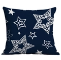 Funda de cojín azul marino con patrones de estrellas blancas para decoración patriótica - 45x45cm Impresión de Una Sola Cara / Estrellas Dispersas Azules (CDR295-2)