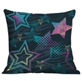 Abstract colorful stars pattern cushion cover with dark stripe background for home decor - 45x45cm Single Side Print / Abstract Animal Star (CDR295-5)