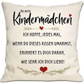Linen pillowcase with German quote and heart design for childcare providers - Nanny/Girl (DYM294-7) / 45*45cm Linen Single Sided Without Core