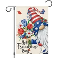 Bandera de jardín patriótica con gnomo y texto Let Freedom Ring en arpillera para el día festivo - Estilo Let Freedom Ring Gnomo(HYQ79-31)