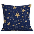 Navy blue throw pillow cover featuring gold foil stars for patriotic home decor - 45x45cm Single Side Print / Navy Gold Stars (CDR295-11)