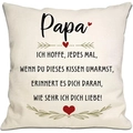 Linen pillowcase for dad with German quote and heart graphics in light beige finish - Dad (DYM294-10) / 45*45cm Linen Single Sided Without Core