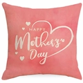 Pink linen Mother's Day pillow cover with Happy Mother's Day print for home sofa decor - Happy Mother's Day (DYM317-4)