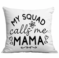 Détail de la texture du velours court sur la housse de coussin décorative Mama - Style Maman de Mon Équipe (CDR317-10) / 45x45CM (Sans Noyau)