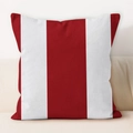 Funda de cojín cuadrado moderno con rayas verticales rojas y blancas para sofá - Rayas Verticales (CDR236-1)