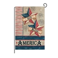 God Bless America garden flag with vintage burlap texture and stars and stripes design - God Bless America Vintage Burlap Style (HYQ80-26)