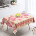 Etnisch geometrisch tafelkleed in beige voor eettafels en keukendecoratie aan huis - 40x60cm Geborstelde Stof / Beige Etnisch Geometrisch (ZB672-4)