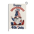 Double-sided USA Independence Day garden flag with patriotic gnome on burlap fabric - Hyq80-4