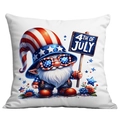 Patriottische kussensloop met kabouter voor 4 juli met sterren en strepen - 45x45cm Enkelzijdige Bedrukking / 4 Juli Bord Stijl (CDR302-1)