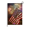 Double-sided USA garden flag with fireworks and metal stand for Independence Day decor - Pledge of Allegiance Fireworks Style (HYQ80-5)