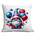 Patriottische gnome kussenhoes met Amerikaanse vlag hoed voor decor op 4 juli - 45x45cm Enkelzijdige Bedrukking / Kabouter met Sterballonnen (CDR302-4)