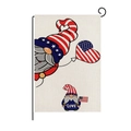 Patriotic garden flag with American flag gnomes and LOVE text on woven fabric - Gnome LOVE Style (HYQ80-17)