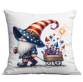 Patriotic July 4th gnome pillow case featuring a star-spangled banner theme and cart - 45x45cm Single Sided Printing / Gnome with Fireworks Cart (CDR302-13)