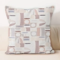 Detail of cream geometric cushion cover with Morandi abstract patterns on sofa - Modern Morandi Color Mixing (HMDS63-9)