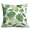 Tropical monstera leaf print pillow cover on white background for home decor - Fresh Nordic Greenery (CDR283-7)