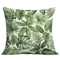 Tropical monstera leaf print pillow cover made of high-quality polyester for home decor - Jungle Plant Art (CDR283-15)