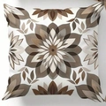 Morandi Kissenbezug mit braunem Mandala Blumenmuster für Sofa und Wohnzimmer - Mandala Geometrisch Floral (CDR325-3)