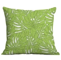 Tropical green monstera leaf print decorative square pillowcase for sofa decor - Nordic Bright Green Leaf (CDR283-20)