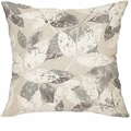 Federa vintage in lino con motivo geometrico vegetale per l'arredamento del divano - Motivo a Trama di Foglia Naturale (DYM321-4)