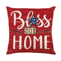 Rode kussensloop voor Onafhankelijkheidsdag met Bless OUR HOME tekst en patriottische ster - Bless OUR HOME Stijl (YMD557-1)