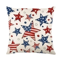 Onafhankelijkheidsdag kussensloop met Amerikaanse sterren op rustieke linnen stof - Amerikaanse Vlag Sterren Stijl (YMD557-2)
