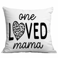 Housse de coussin en peluche courte imprimée 'one LOVED mama' avec cœur léopard chic - Style One Loved Mama Cœur Léopard (CDR317-3) / 45x45CM (Sans Noyau)