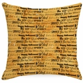 Halloween pumpkin orange cushion cover with black spooky ghost and festive text patterns - Orange Festive Slogans Pattern (DYM326-4)