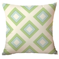 Nordic geometric throw pillow cover with green and blue diamond pattern and stitched textures - 45x45cm / Blue Green Diamond Dotted Line (CDR282-8)