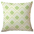 Modern Nordic geometric pillow case with green and beige diamond pattern for sofa decor - 45x45cm / Blue Green Square (CDR282-9)