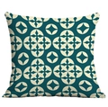 Nordic minimalist square pillow cover with dark green geometric circles and stars pattern - 45x45cm / Dark Green Beige Circle (CDR282-13)