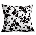 Dettaglio della federa botanica con silhouette nere e accenti gialli decorativi - 45*45cm / Stile Silhouette Pianta (CDR326-11)