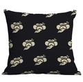 Nordic minimalist square pillow cover featuring black base with beige bird floral patterns - 45x45cm / Black Beige Floral Bird (CDR282-19)