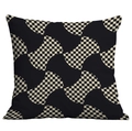 Modern Nordic square cushion cover with black abstract geometric patterns and checkered design - 45x45cm / B&W Abstract Collage (CDR282-20)