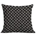 Modern black geometric pillow case with beige circle patterns for sofa decor - 45x45cm / Black Beige Rings (CDR282-22)