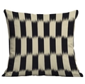 Modern Nordic square cushion cover featuring black and beige geometric ikat stripes - 45x45cm / Black Beige Vertical Stripes (CDR282-24)