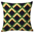 Modern Nordic geometric pillow cover with green and yellow retro pop art pattern - 45x45cm / Green Yellow Diamond Grid (CDR282-30)
