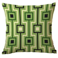 Nordic square pillow cover with green and blue geometric patterns for sofa - 45x45cm / Green Blue Vintage Grid (CDR282-34)