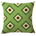 Modern Nordic square cushion cover featuring green geometric diamond pattern design - 45x45cm / Vintage Diamond Concentric (CDR282-36)