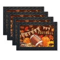 4er-Set Herbst-Fußmatten mit Football-Motiv und dekorativem Gummirand für Türen - Familie und Football (TCD98-2) / 30*45cm