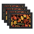 4er-Set Thanksgiving Tischsets mit Herbstlaub, Eicheln und Welcome Schriftzug - Herbst Willkommen (TCD98-3) / 30*45cm