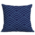 Modern square pillowcase with dark blue base and light blue geometric chevron pattern - 45x45cm / Dark Blue Dotted Chevron (CDR282-51)