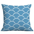 Nordic minimalist square pillow case with blue and white geometric fish scale pattern - 45x45cm / Sky Blue White Fish Scale (CDR282-52)