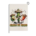 Bandiera da giardino Cinco de Mayo con avocado e cactus su tessuto effetto lino - Cactus Avocado Cartoon (HYQ83-2)