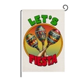 Bandiera da giardino Cinco de Mayo con maracas e testo Let's Fiesta su supporto - Maracas Festive (HYQ83-4)