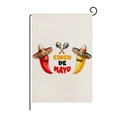 Bandiera da giardino messicana Cinco de Mayo con peperoncini e maracas su supporto nero - Figurine Peperoncino Cartoon (HYQ83-5)